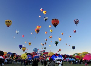 Champ de montgolfières