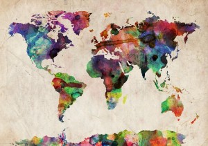 Carte du monde colorée